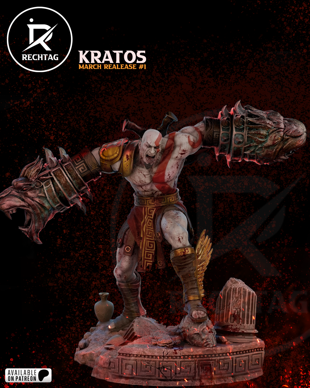 Kratos Statue 3D-Printed Kit