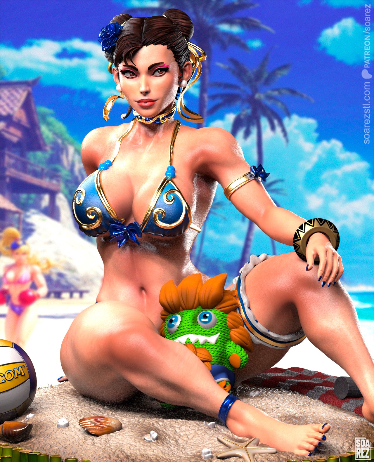 Chun-Li (Beach) Statue