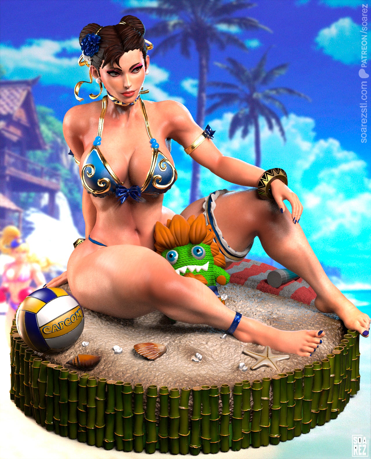 Chun-Li (Beach) Statue