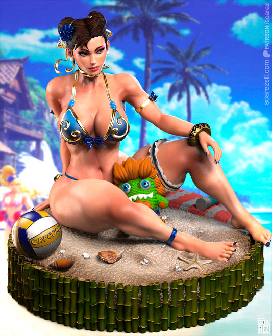 Chun-Li (Beach) Statue