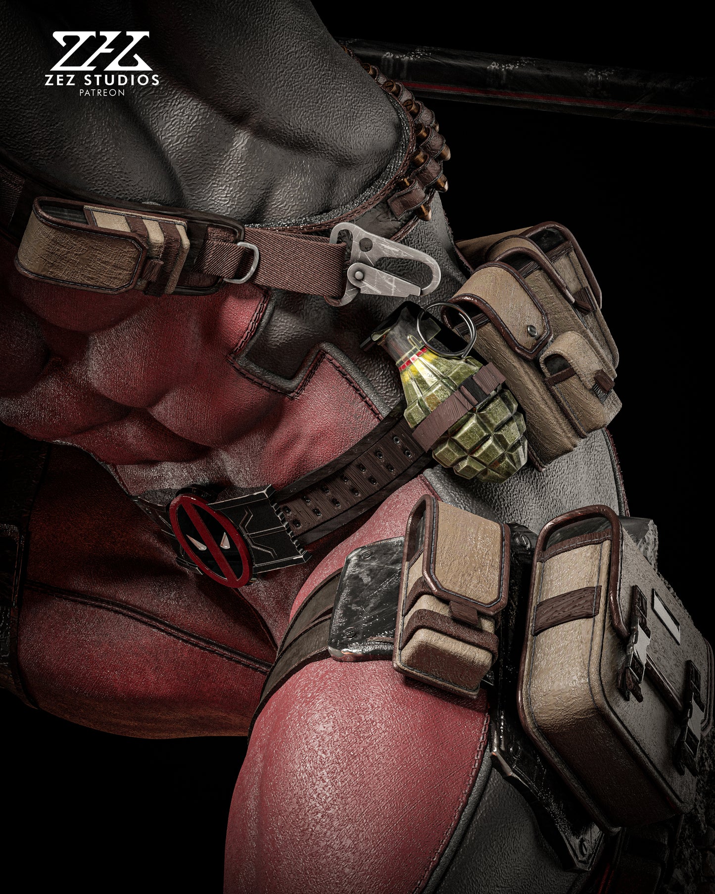 Deadpool Statue 3D-Printed Kit