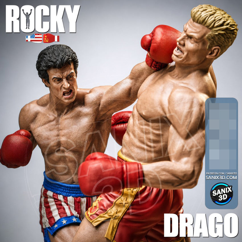 Rocky VS Drago Statue 3D-Printed Kit