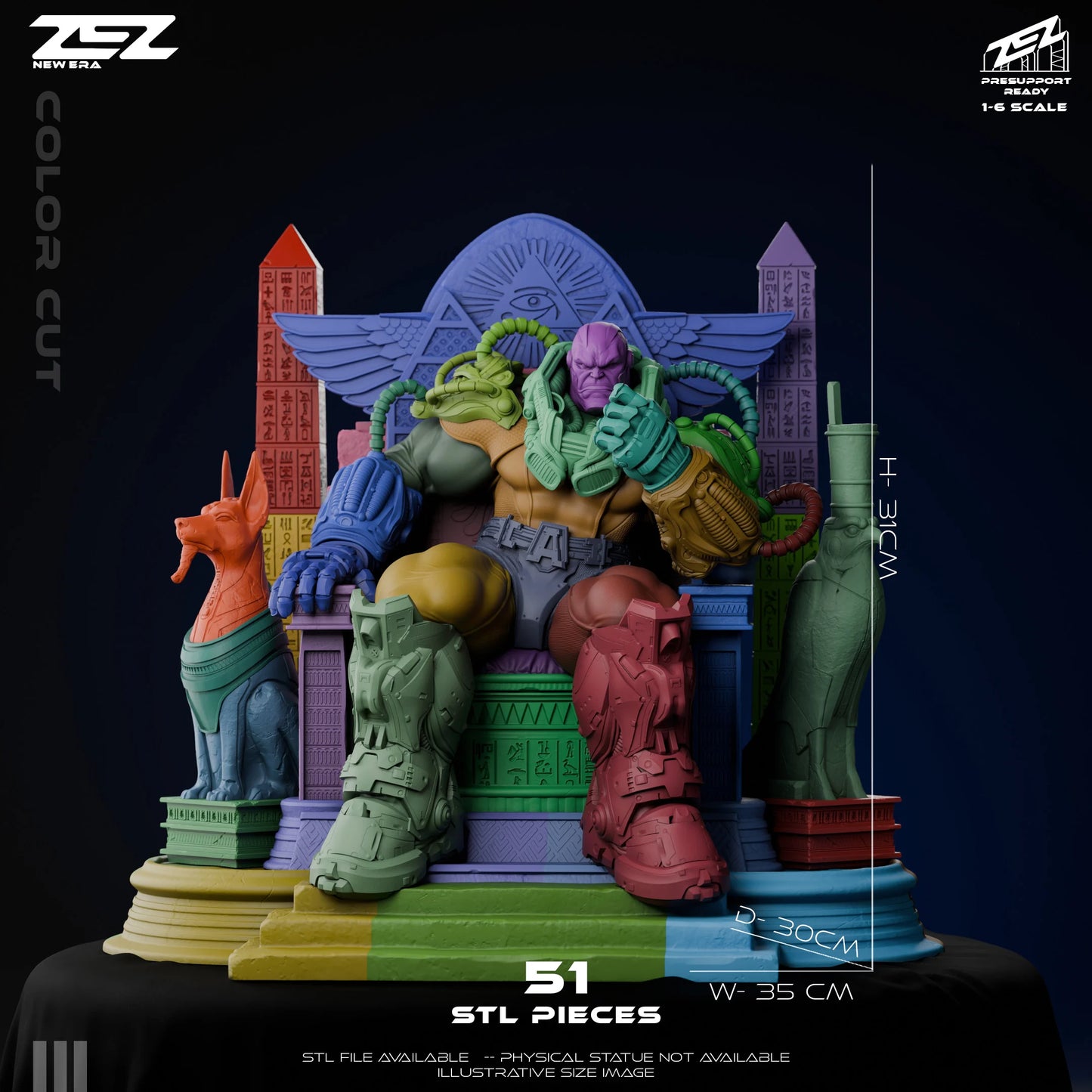 Apocalypse (Throne) Statue 3D-Printed Kit