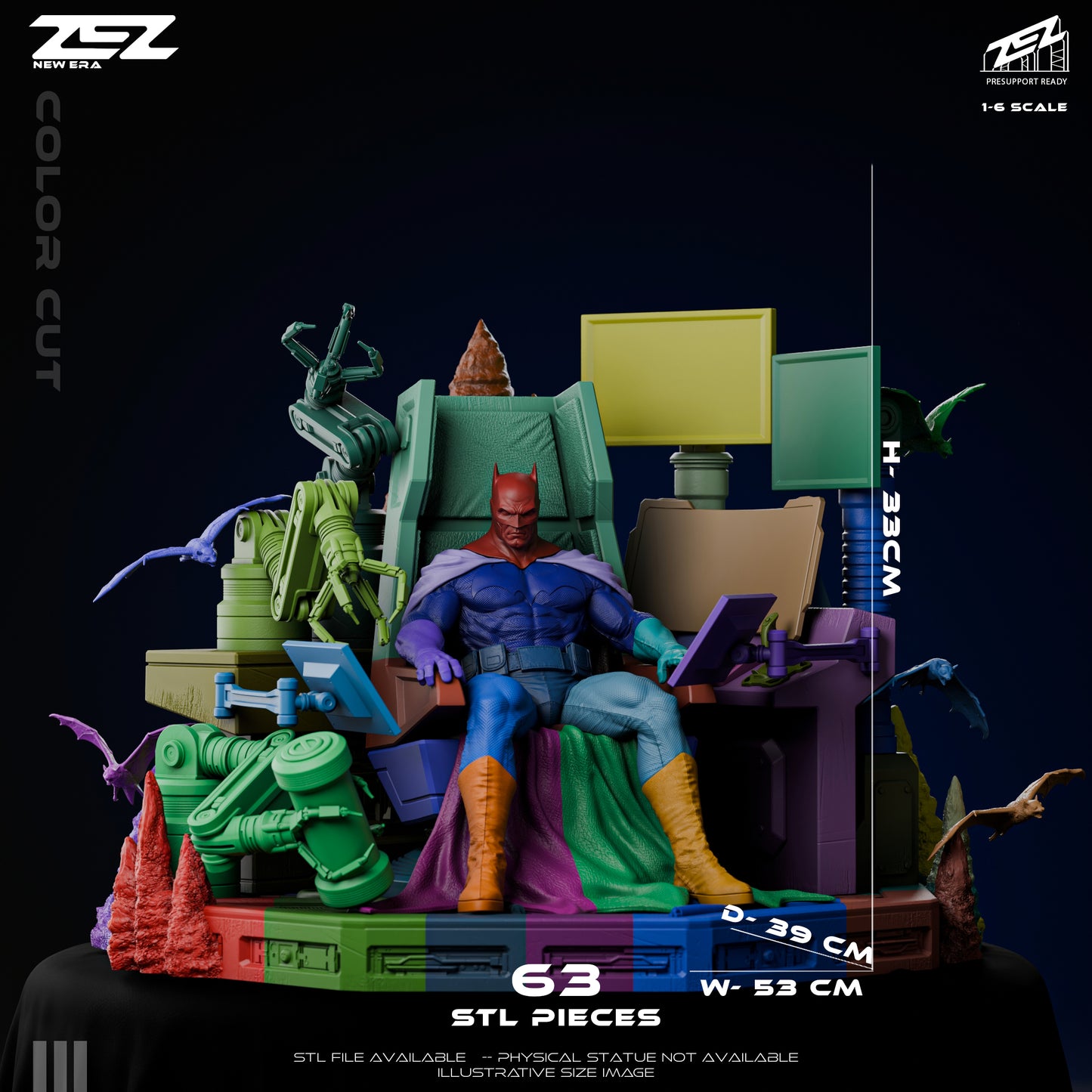 Batman (Throne) Statue 3D-Printed Kit