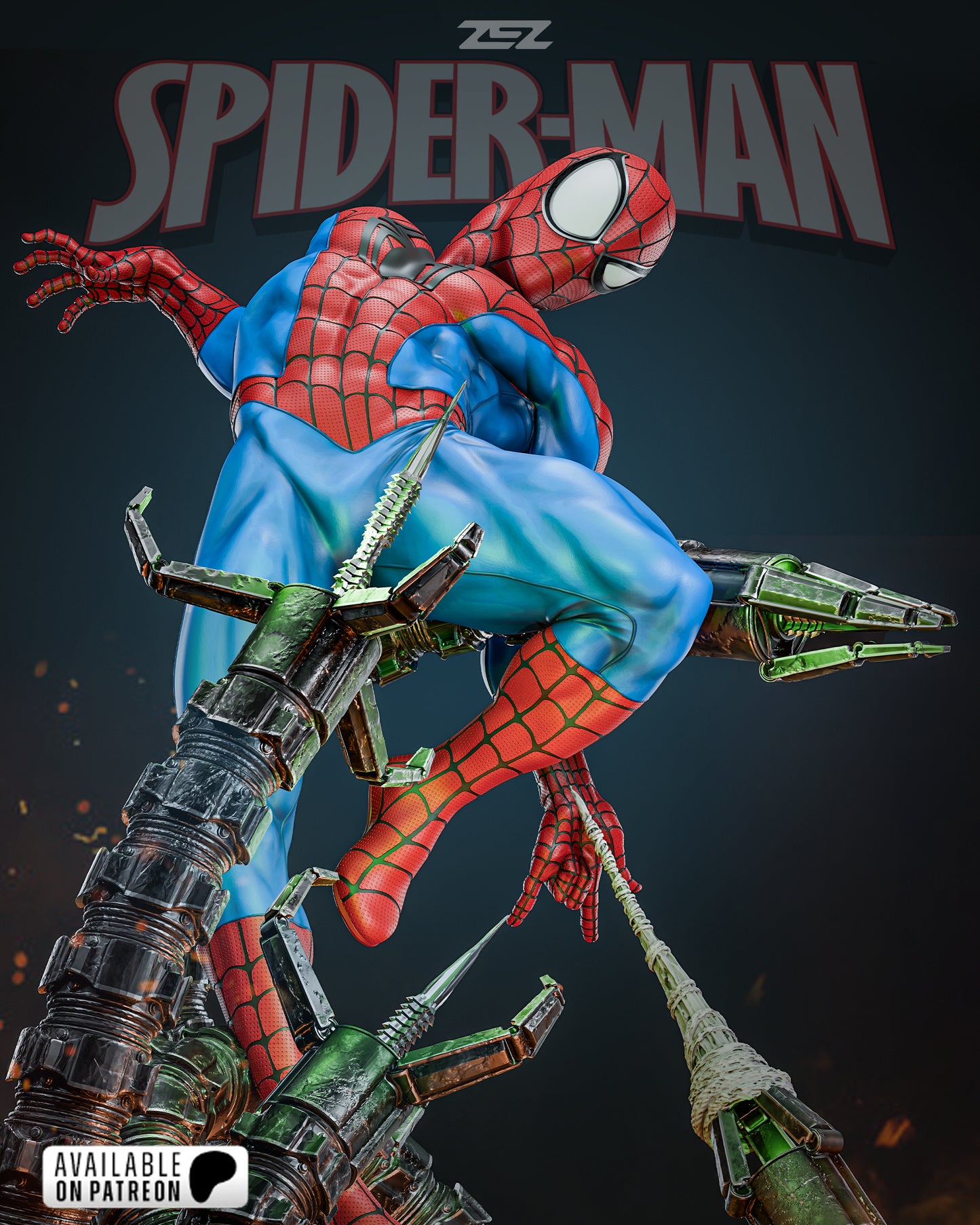 Spiderman VS Octa Statue