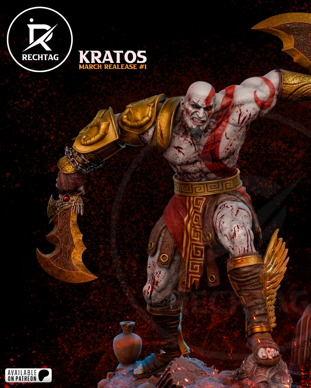Kratos Statue 3D-Printed Kit