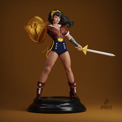 Wonder Woman Bombshell Statue 3D-Printed Kit