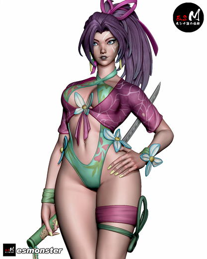 Psylocke (Summer) Pose 2 Statue 3D-Printed Kit