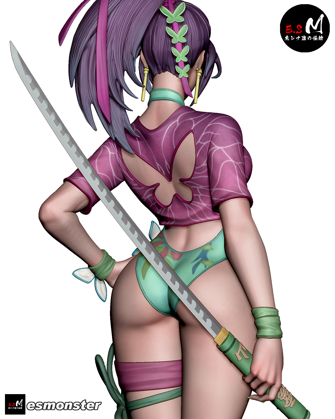 Psylocke (Summer) Pose 2 Statue 3D-Printed Kit
