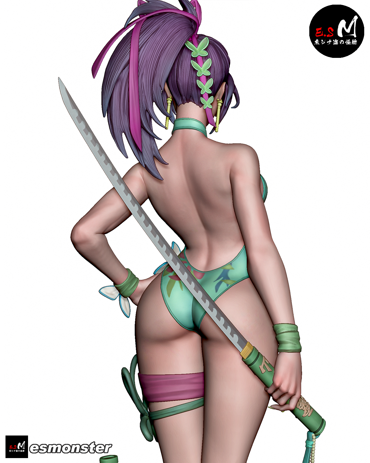 Psylocke (Summer) Pose 2 Statue 3D-Printed Kit