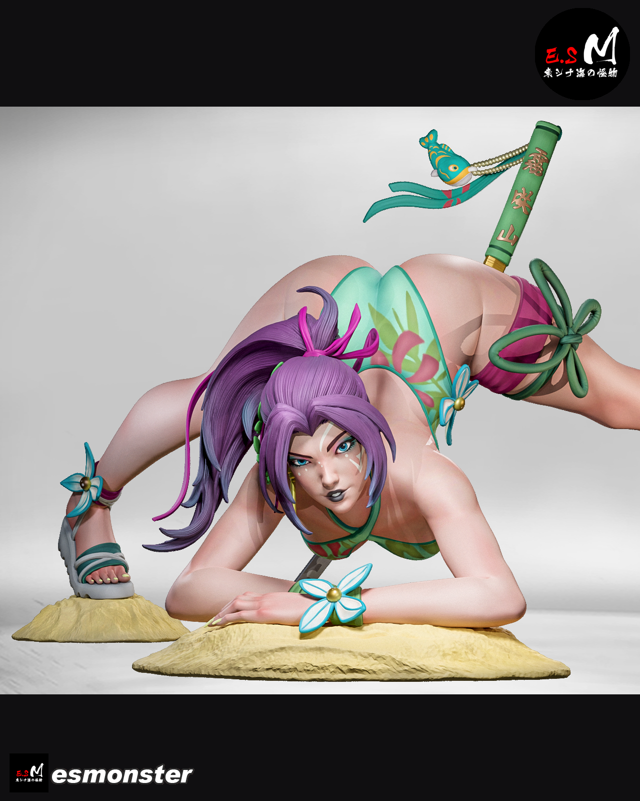 Psylocke (Summer) Pose 3 Statue 3D-Printed Kit
