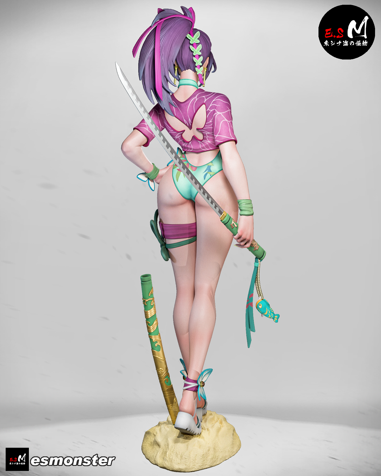 Psylocke (Summer) Pose 2 Statue 3D-Printed Kit