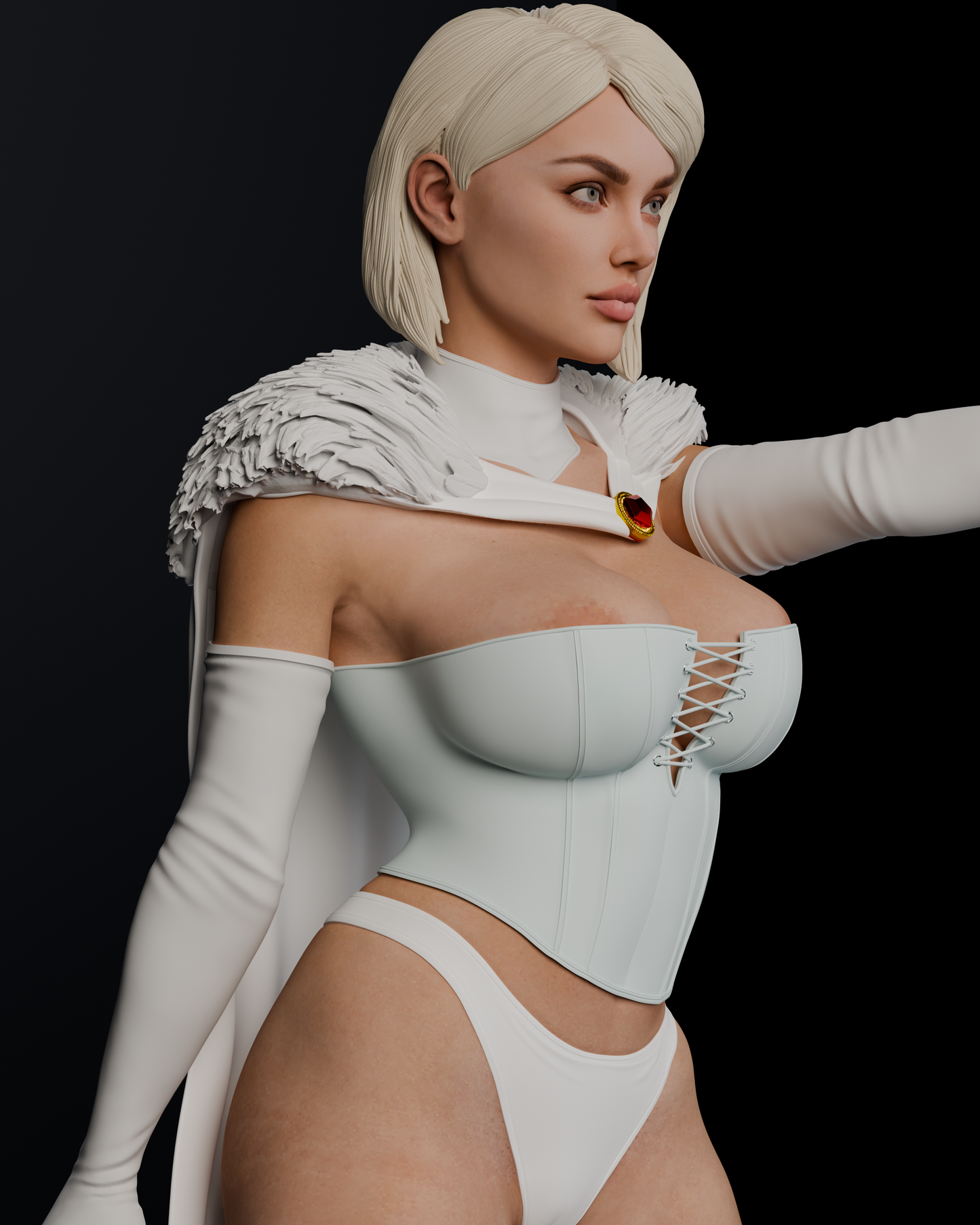 Emma Frost Statue 3D-Printed Kit