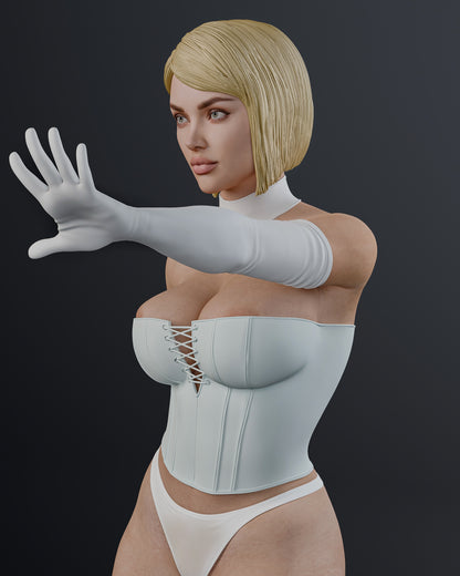 Emma Frost Statue 3D-Printed Kit