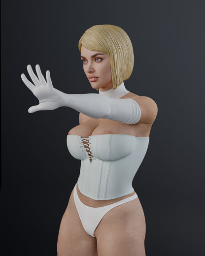 Emma Frost Statue 3D-Printed Kit