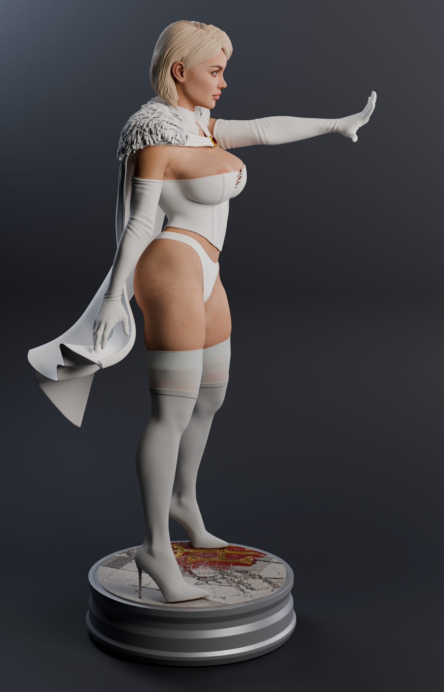 Emma Frost Statue 3D-Printed Kit