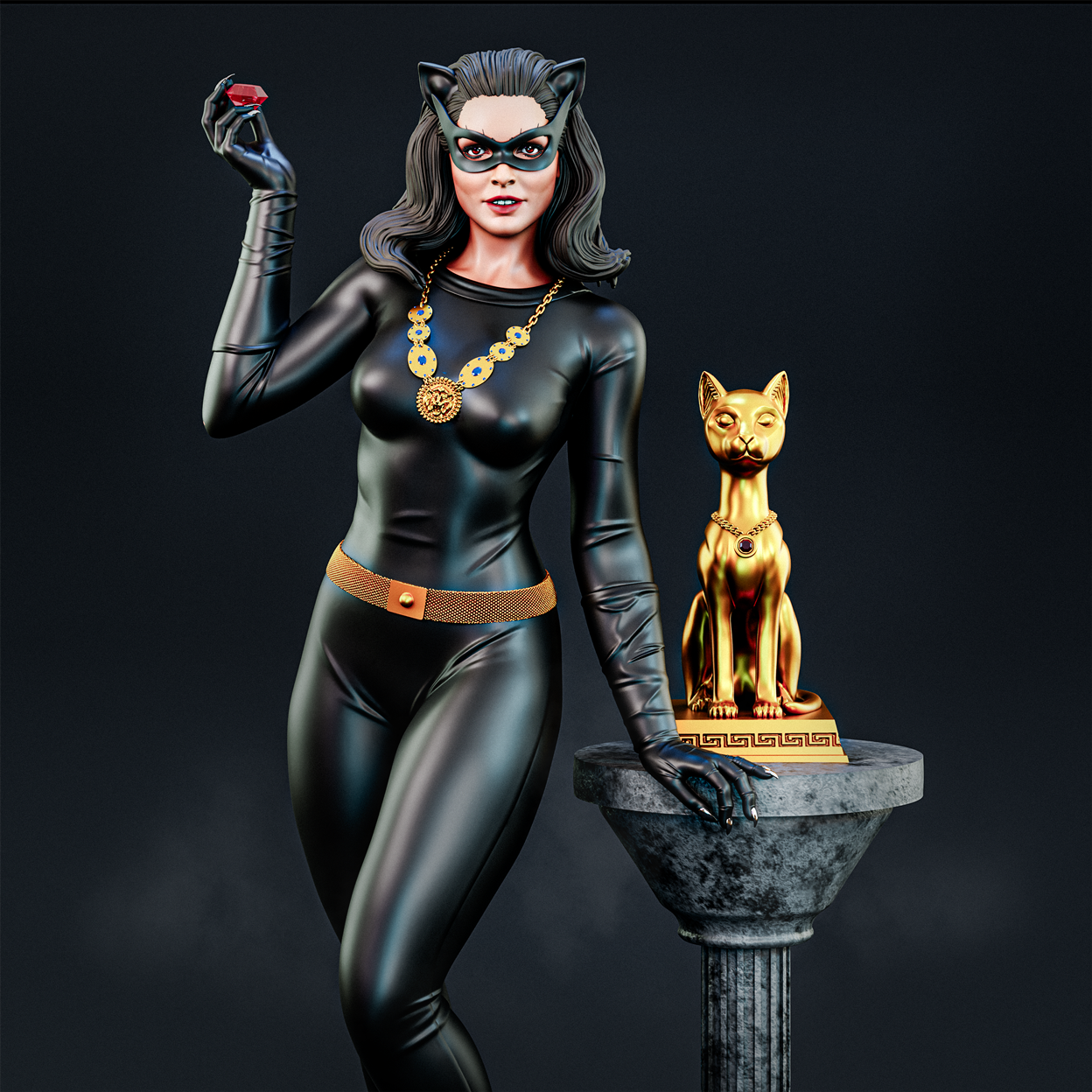 Catwoman (Julie Newmar)Statue 3D-Printed Kit