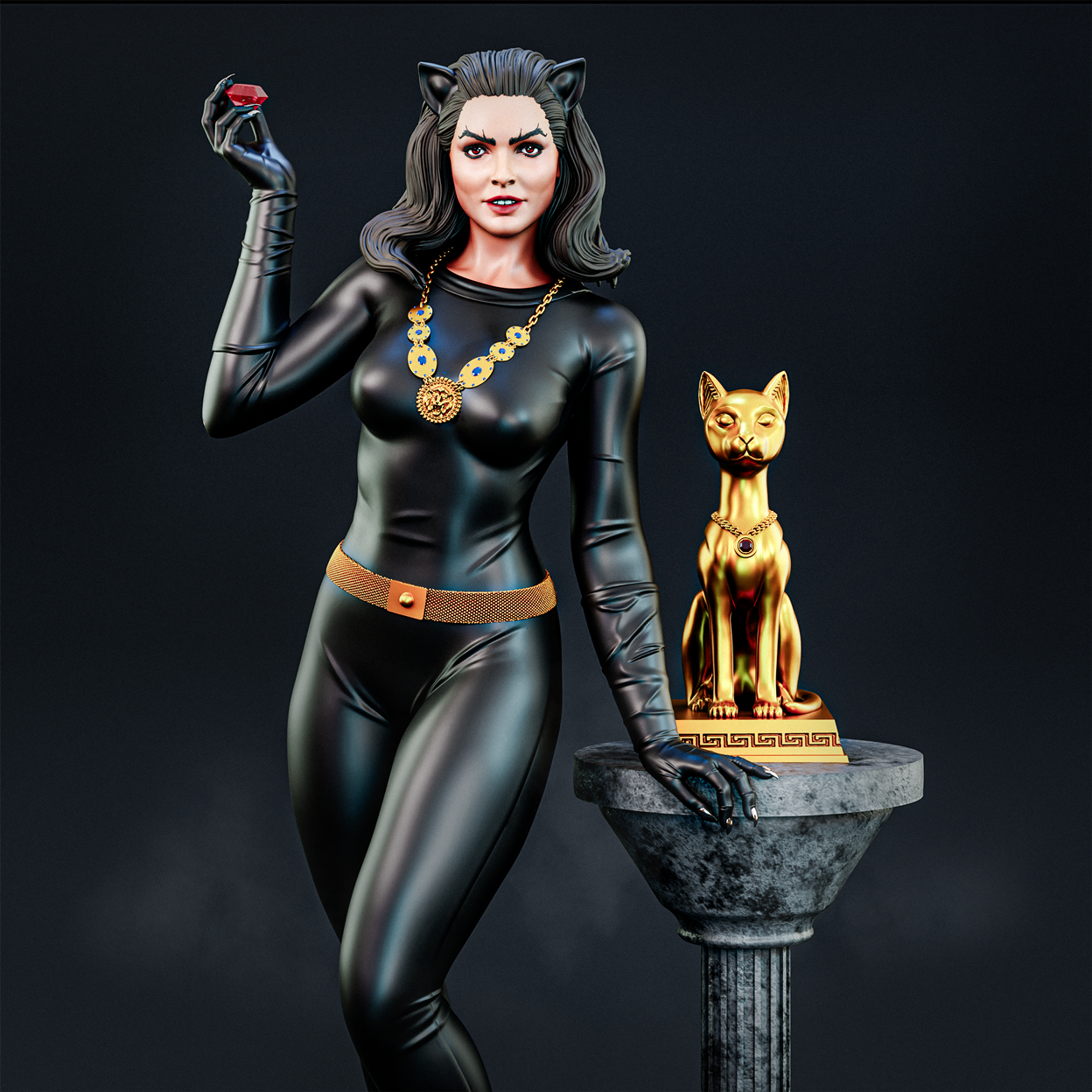 Catwoman (Julie Newmar)Statue 3D-Printed Kit