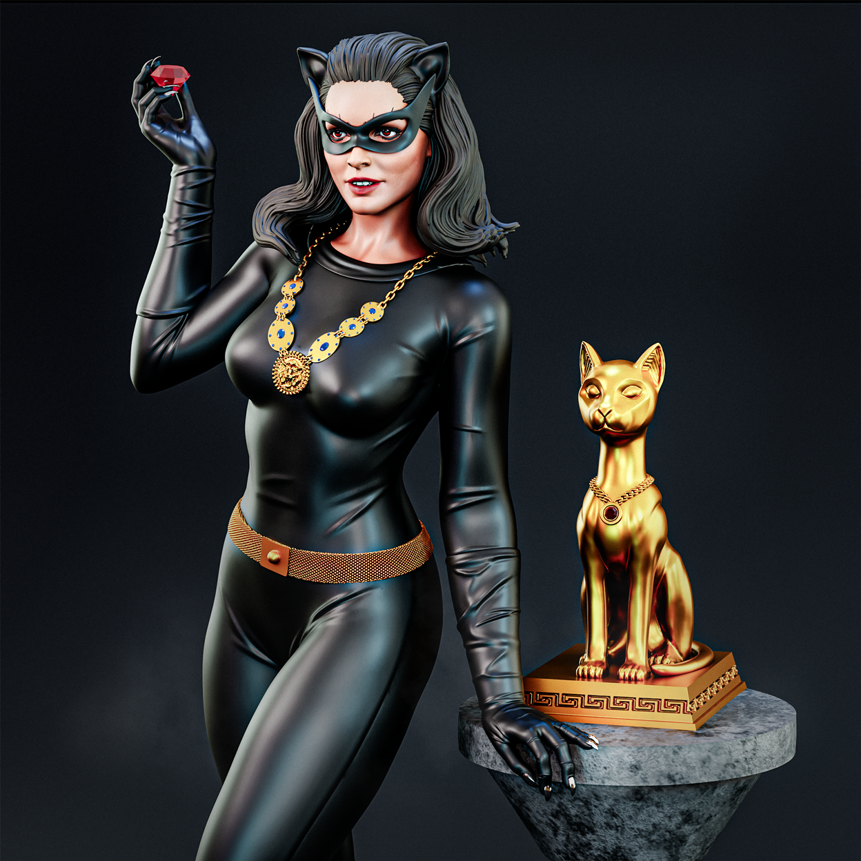 Catwoman (Julie Newmar)Statue 3D-Printed Kit