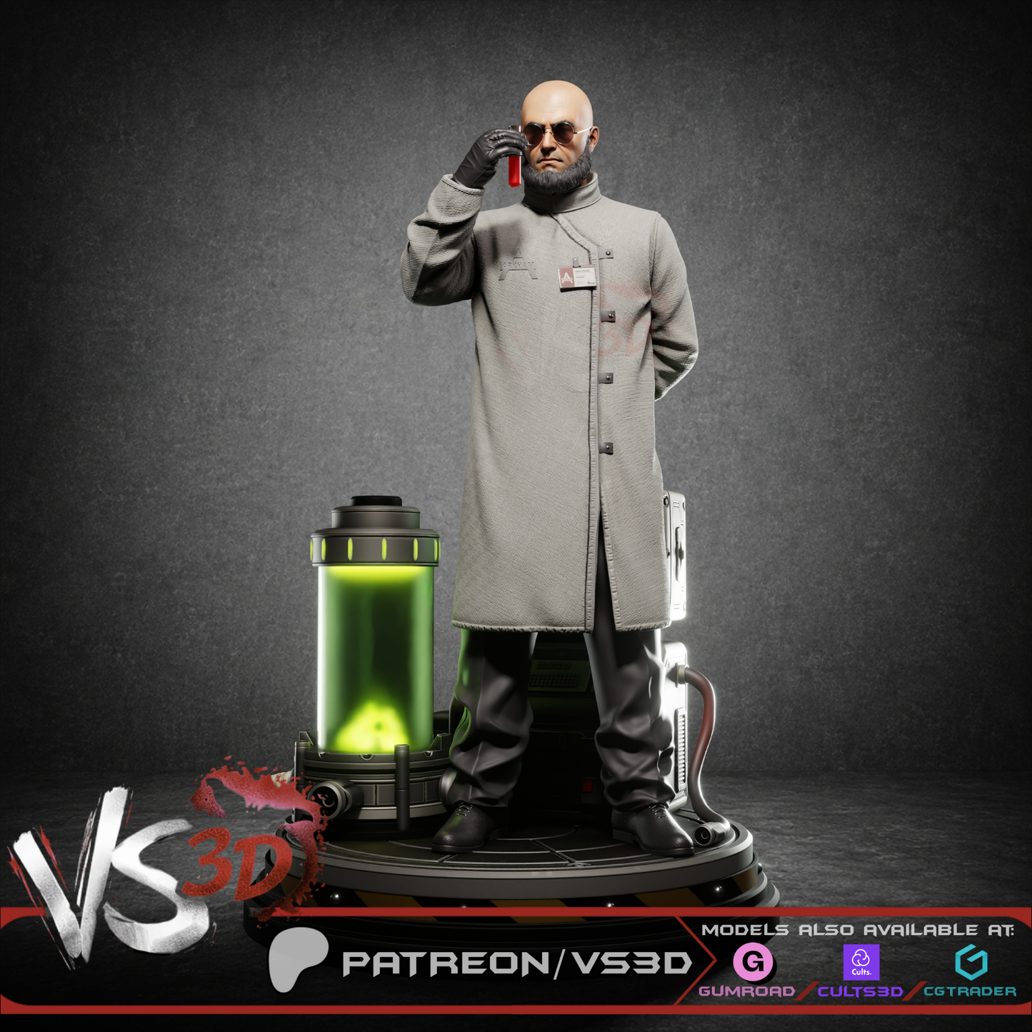 Hugo Strange Statue 3D-Printed Kit
