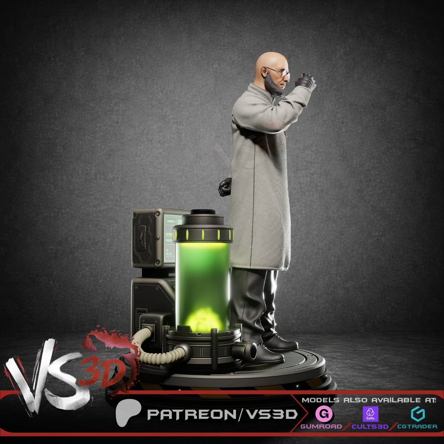 Hugo Strange Statue 3D-Printed Kit