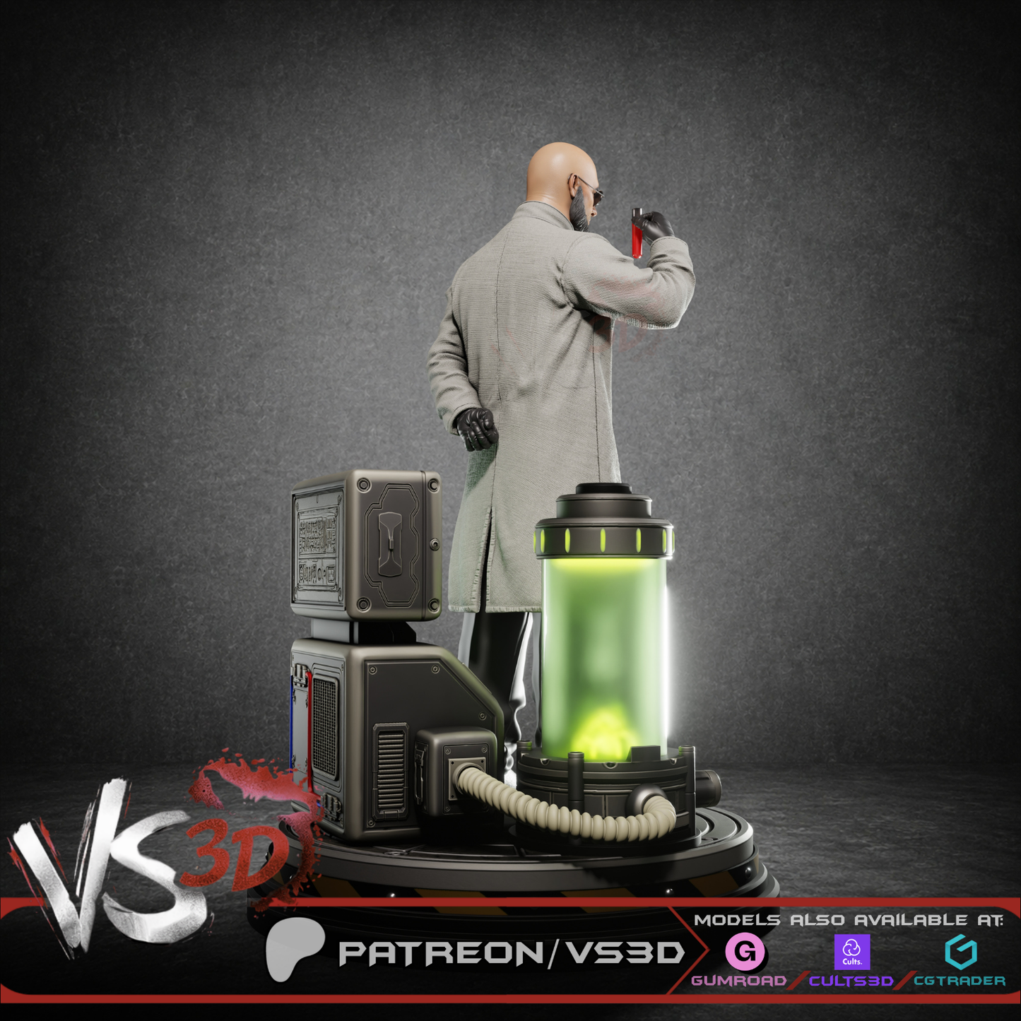 Hugo Strange Statue 3D-Printed Kit