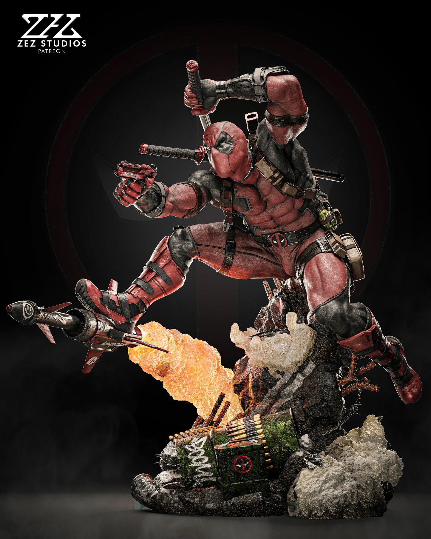 Deadpool Statue 3D-Printed Kit