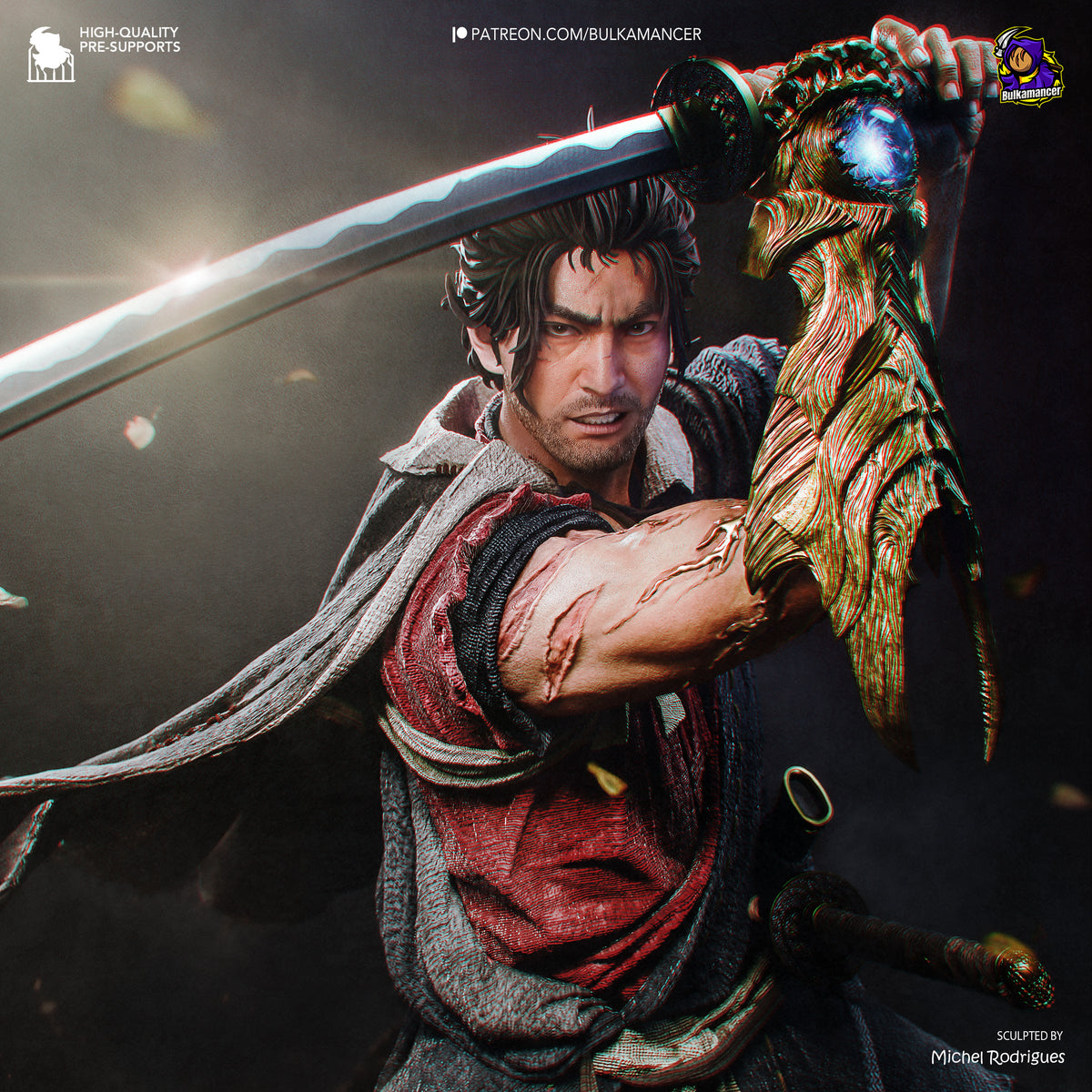 Miyamoto Musashi Statue 3D-Printed Kit
