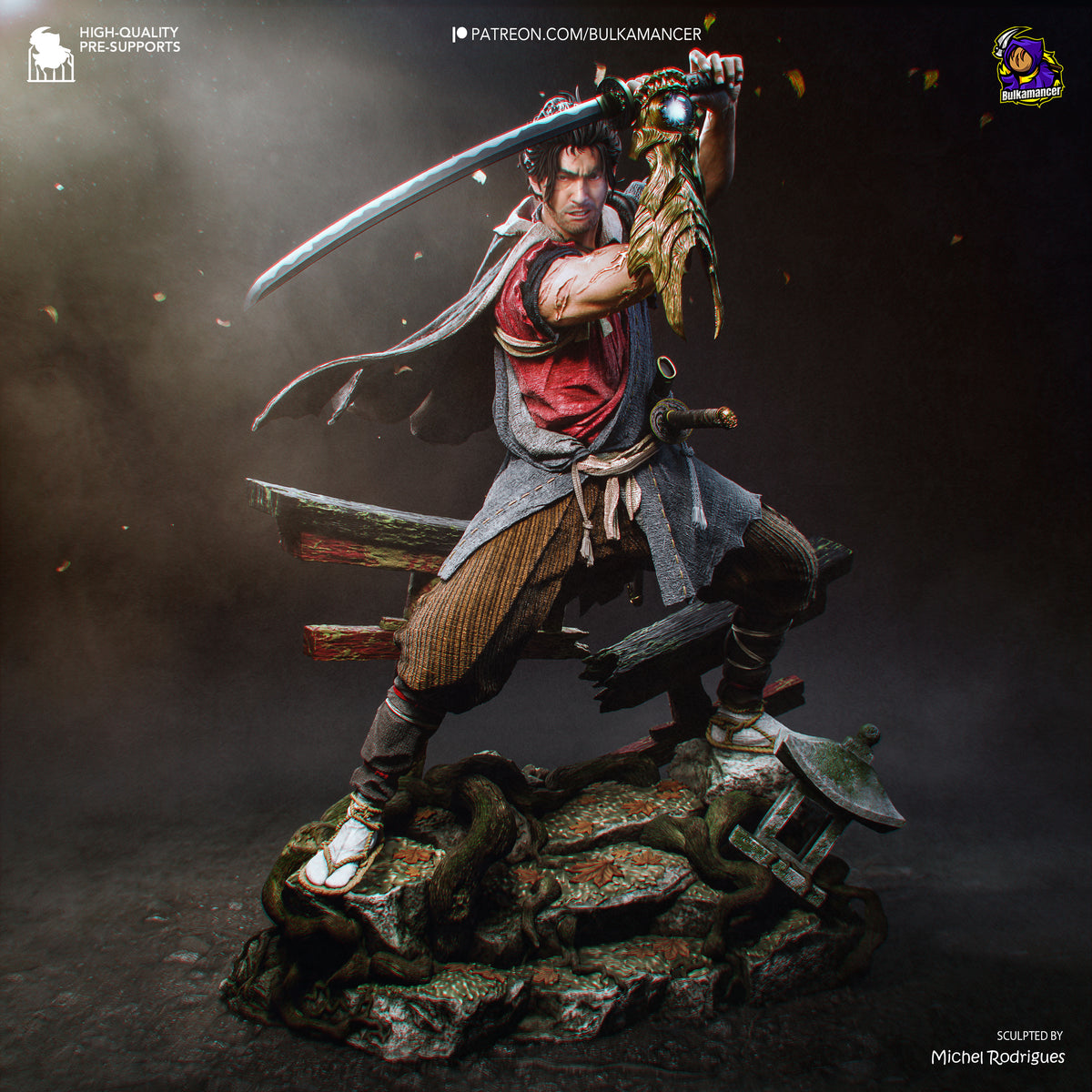 Miyamoto Musashi Statue 3D-Printed Kit