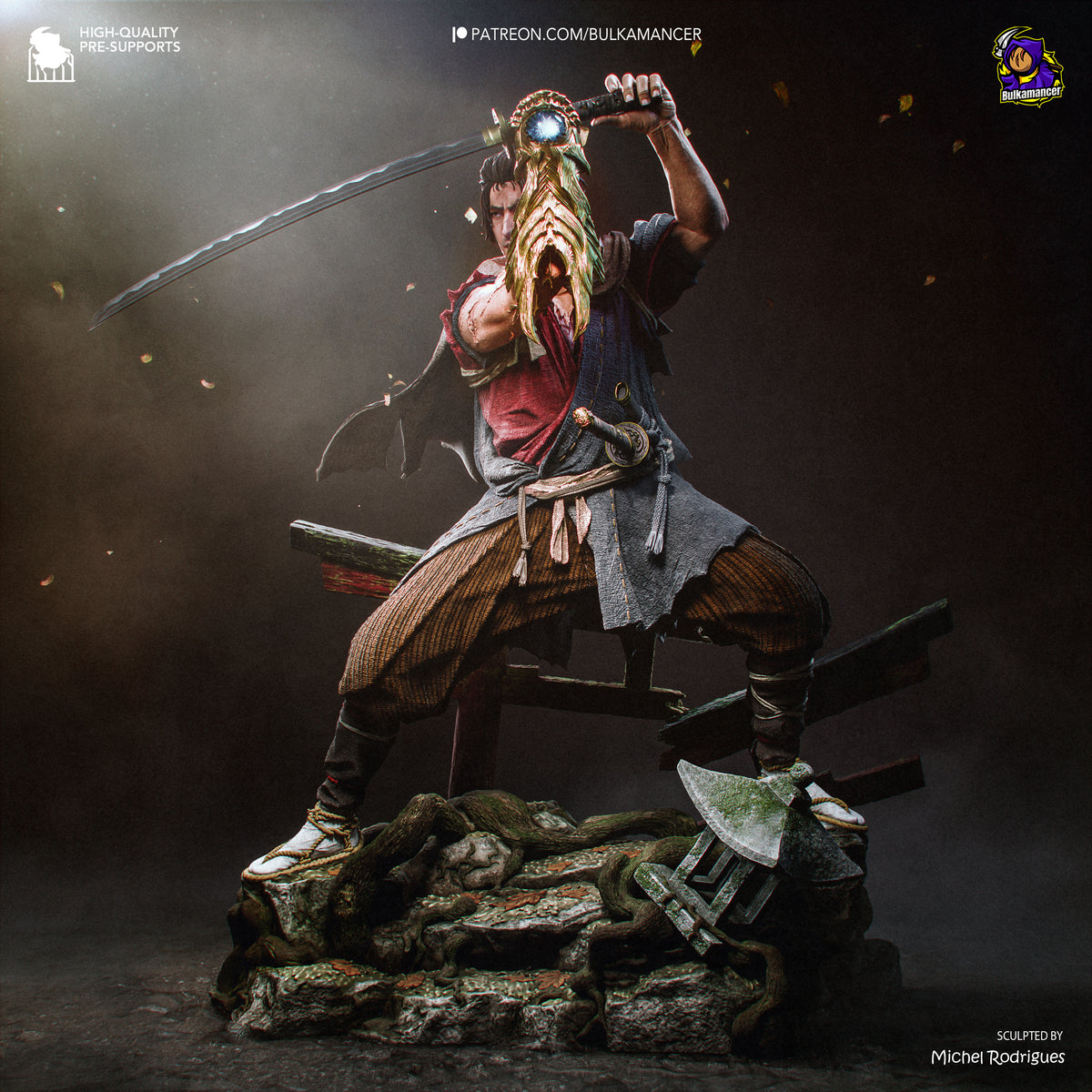 Miyamoto Musashi Statue 3D-Printed Kit
