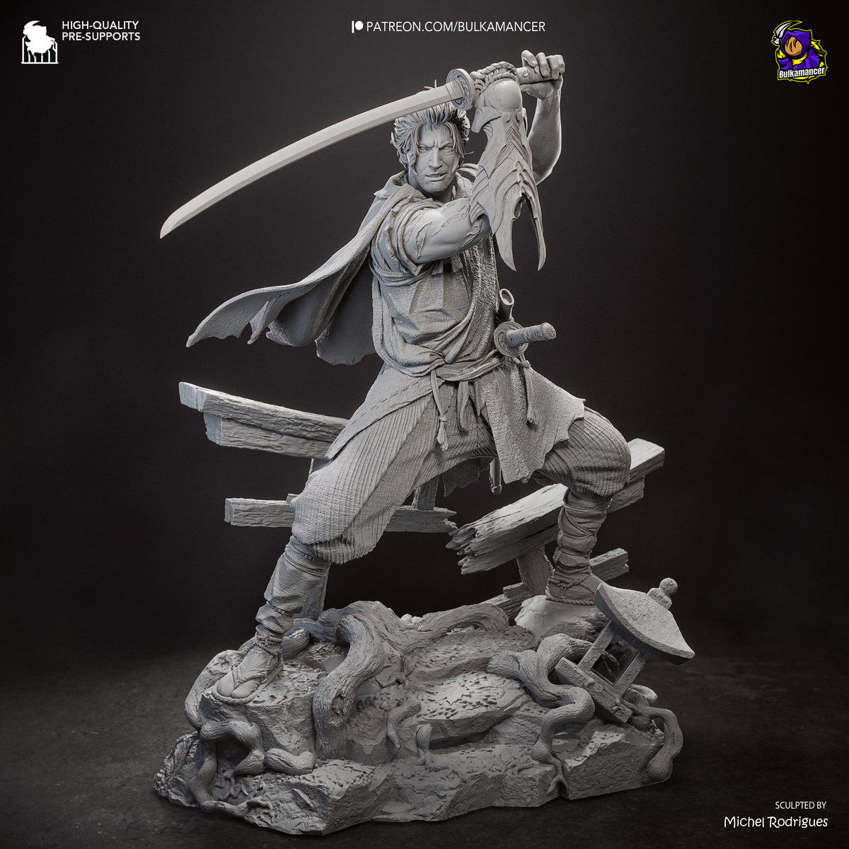 Miyamoto Musashi Statue 3D-Printed Kit