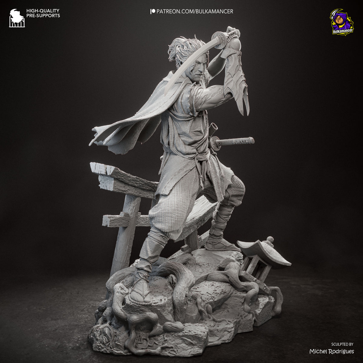 Miyamoto Musashi Statue 3D-Printed Kit