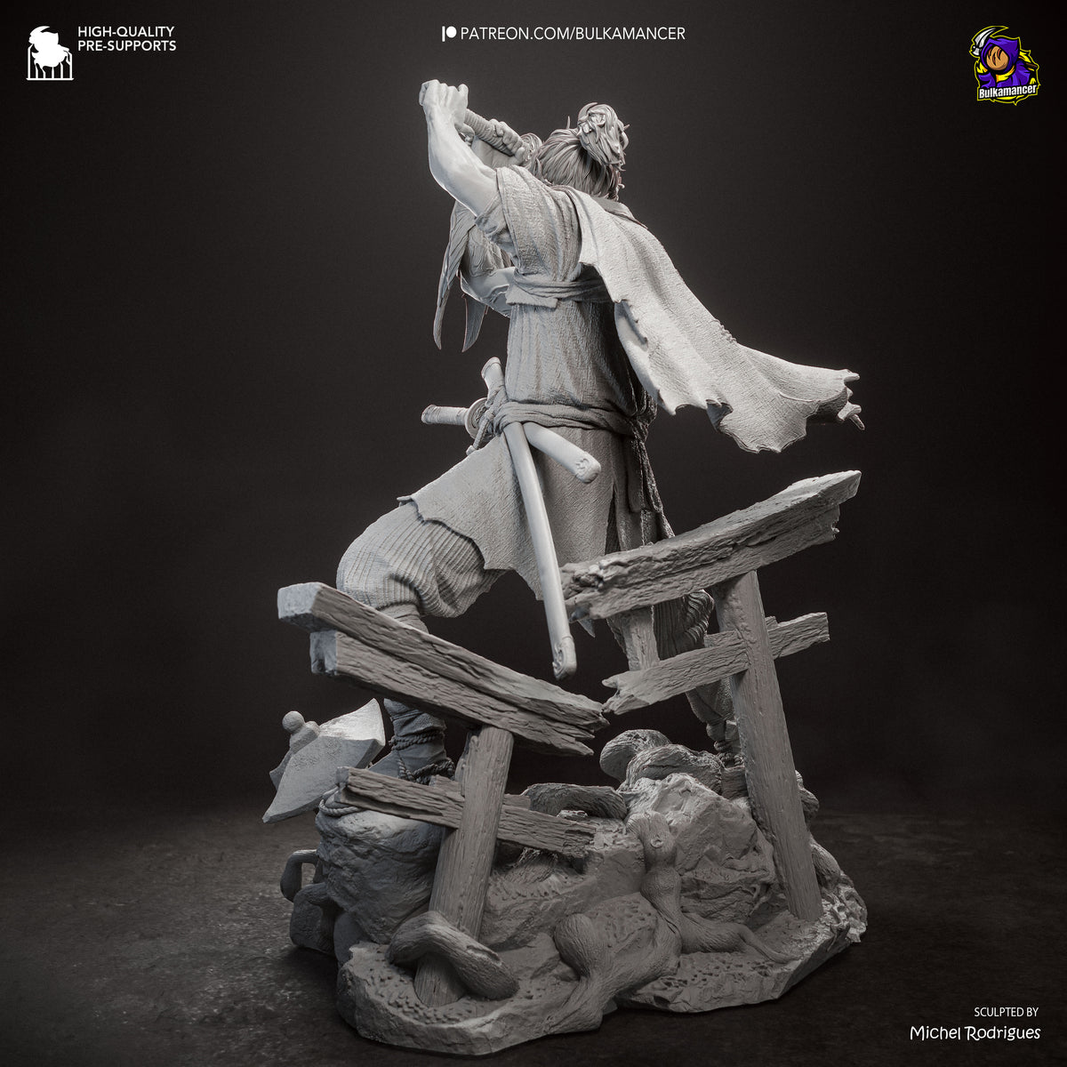 Miyamoto Musashi Statue 3D-Printed Kit