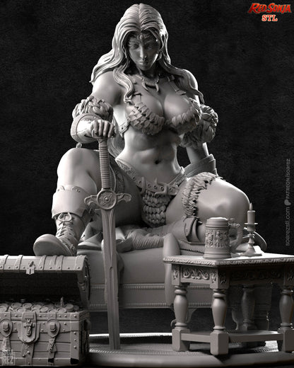 Red Sonja Statue 3D-Printed Kit