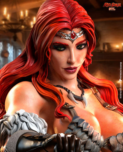 Red Sonja Statue 3D-Printed Kit