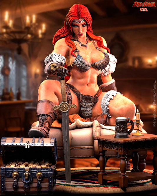 Red Sonja Statue 3D-Printed Kit