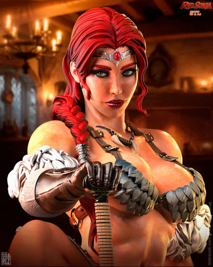 Red Sonja Statue 3D-Printed Kit