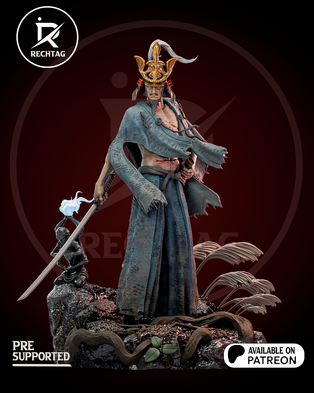 Isshin Ashina Statue 3D-Printed Kit
