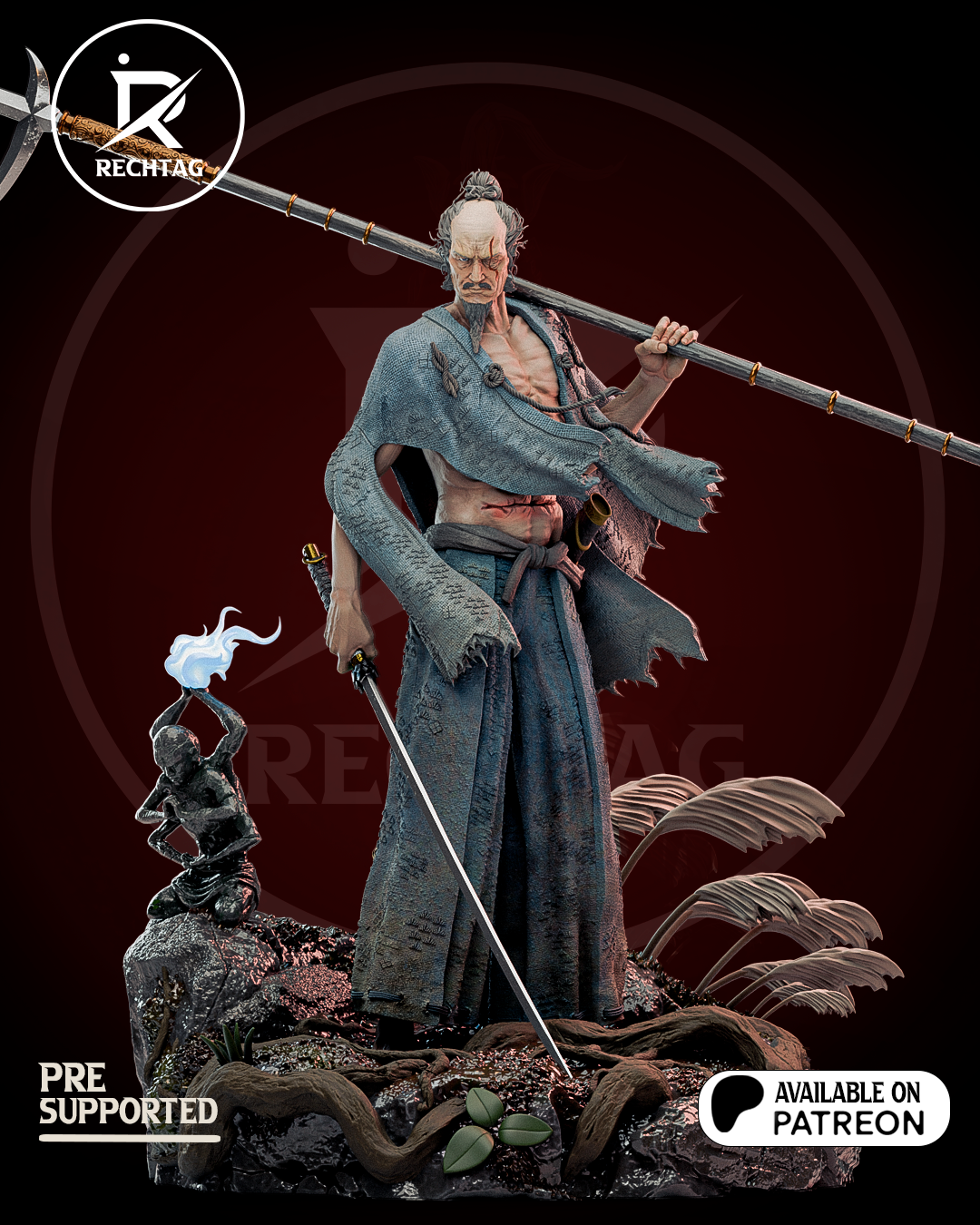 Isshin Ashina Statue 3D-Printed Kit