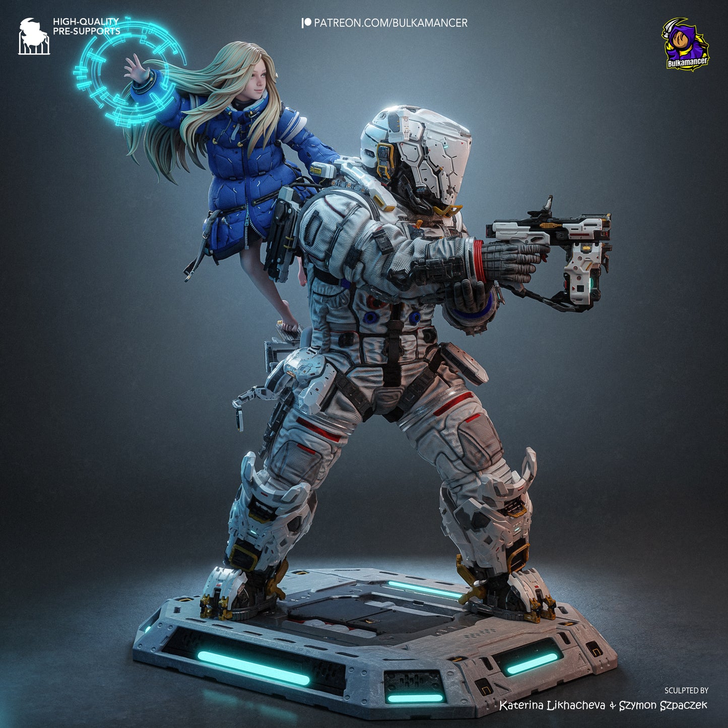 Diana And Hugh Statue 3D-Printed Kit