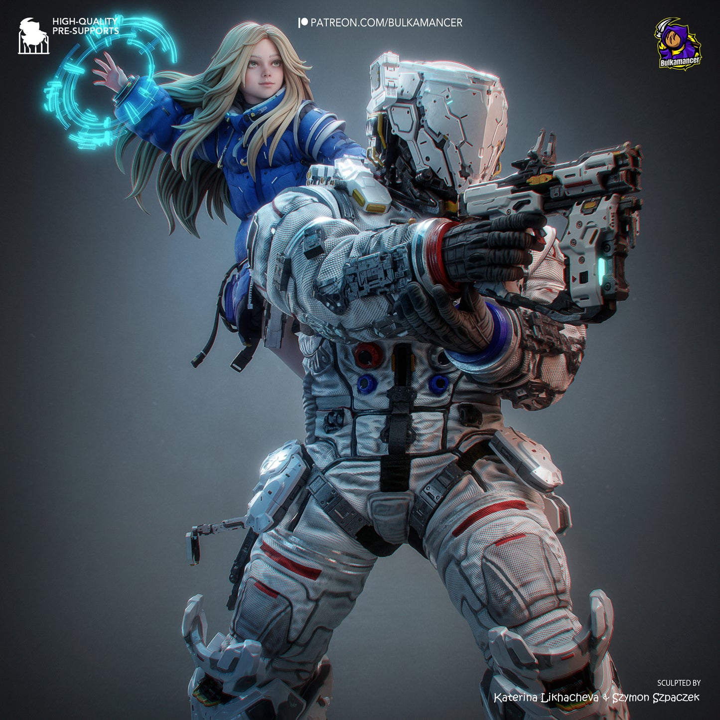 Diana And Hugh Statue 3D-Printed Kit