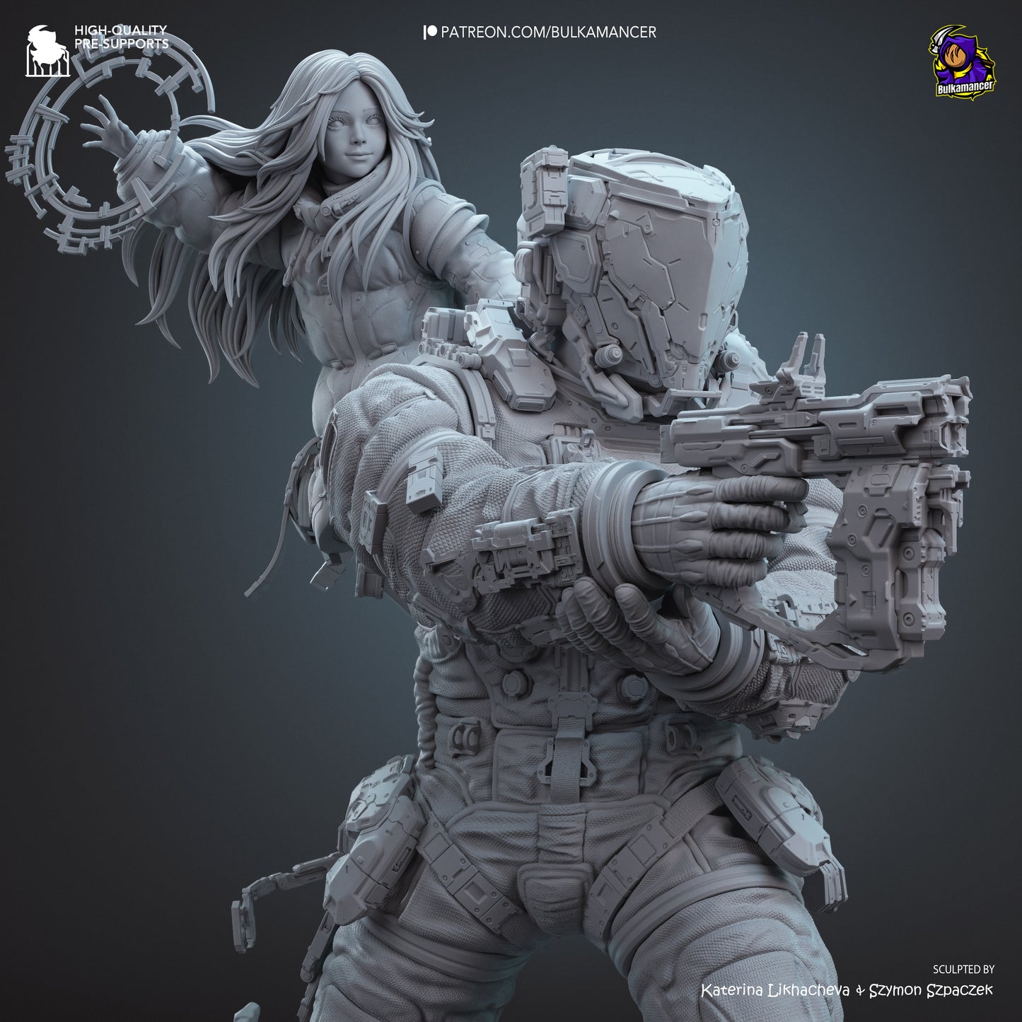 Diana And Hugh Statue 3D-Printed Kit