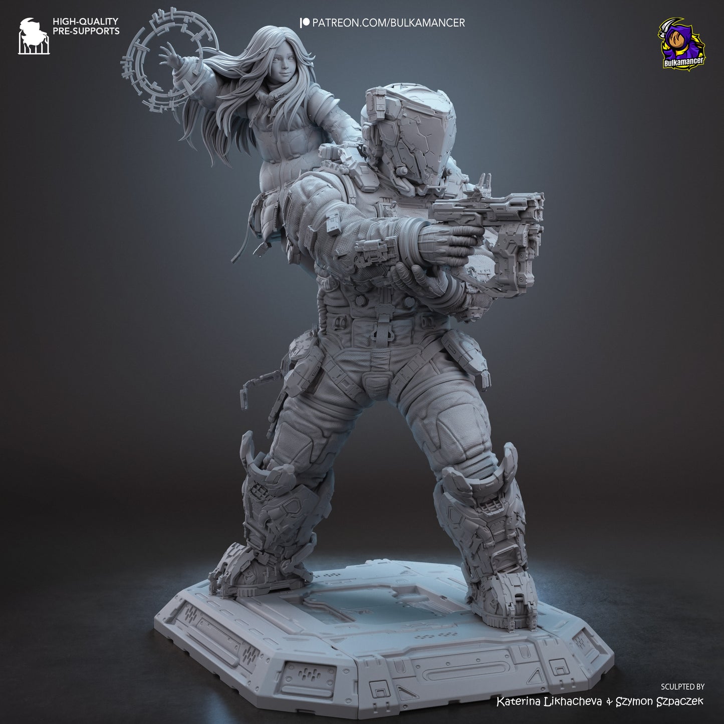Diana And Hugh Statue 3D-Printed Kit