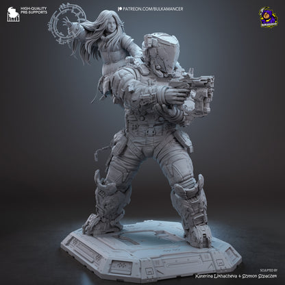 Diana And Hugh Statue 3D-Printed Kit