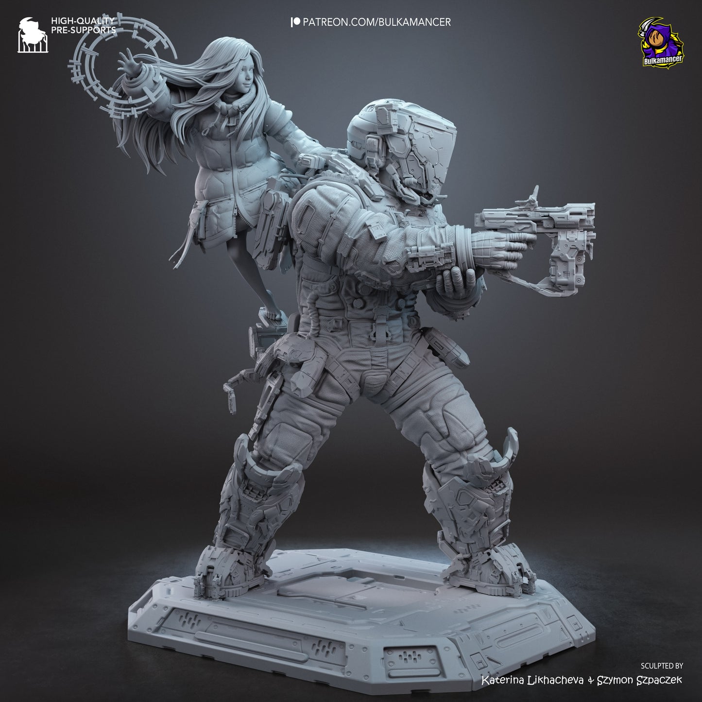 Diana And Hugh Statue 3D-Printed Kit