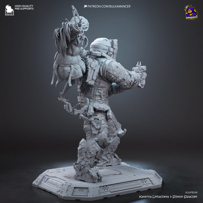 Diana And Hugh Statue 3D-Printed Kit