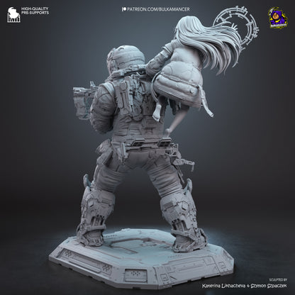 Diana And Hugh Statue 3D-Printed Kit