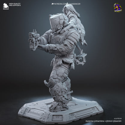 Diana And Hugh Statue 3D-Printed Kit