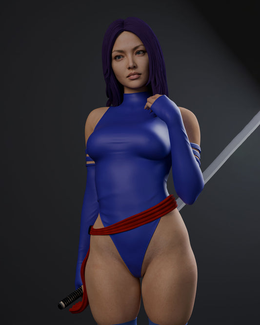 Psylocke Statue 3D-Printed Kit