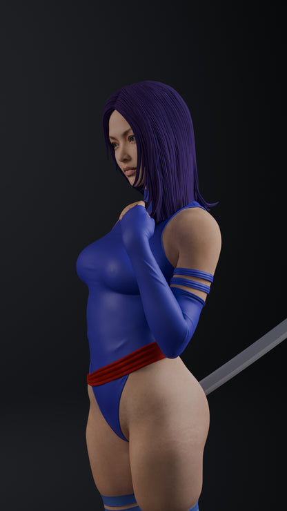 Psylocke Statue 3D-Printed Kit